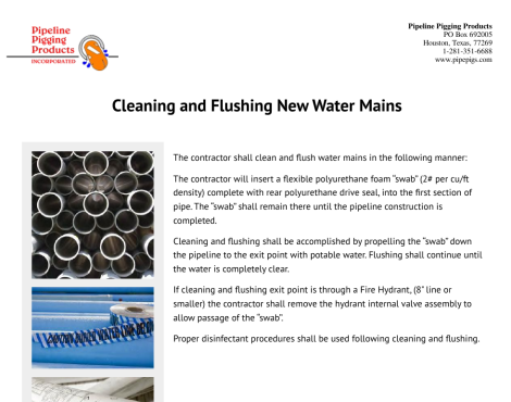 Cleaning & Flushing New Watermains